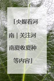 央媒看河南|关注河南夏收夏种等内容